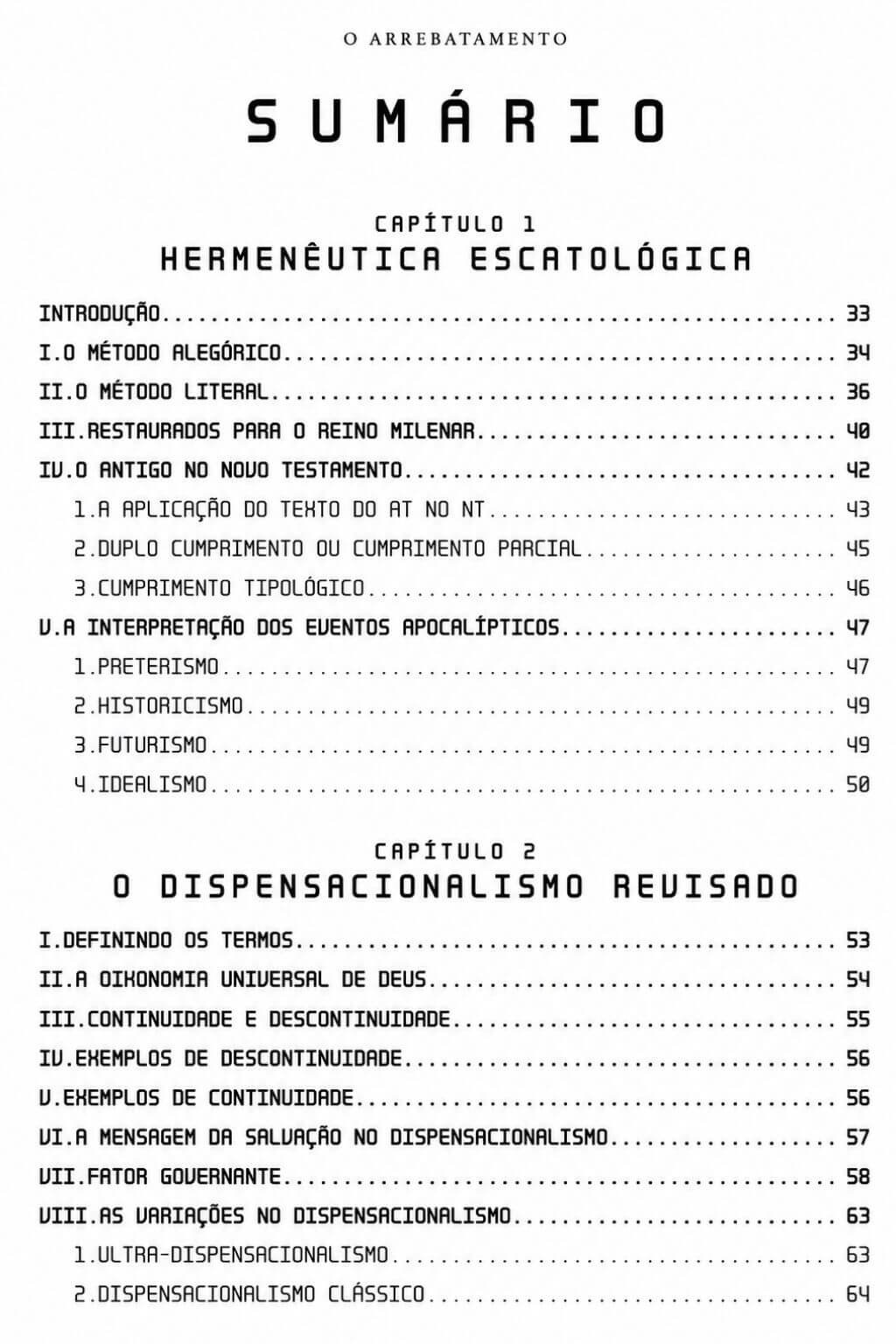 Sumário do livro — página 1